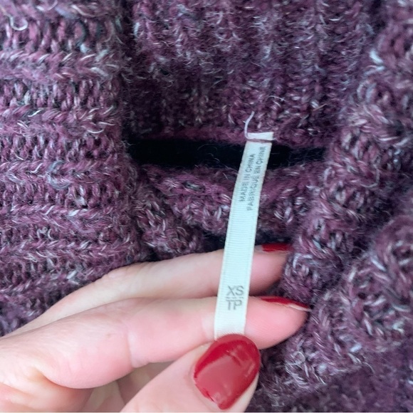 Free People Purple Cowl Neck Knit Sweater Size Extra Small - Picture 4 of 8